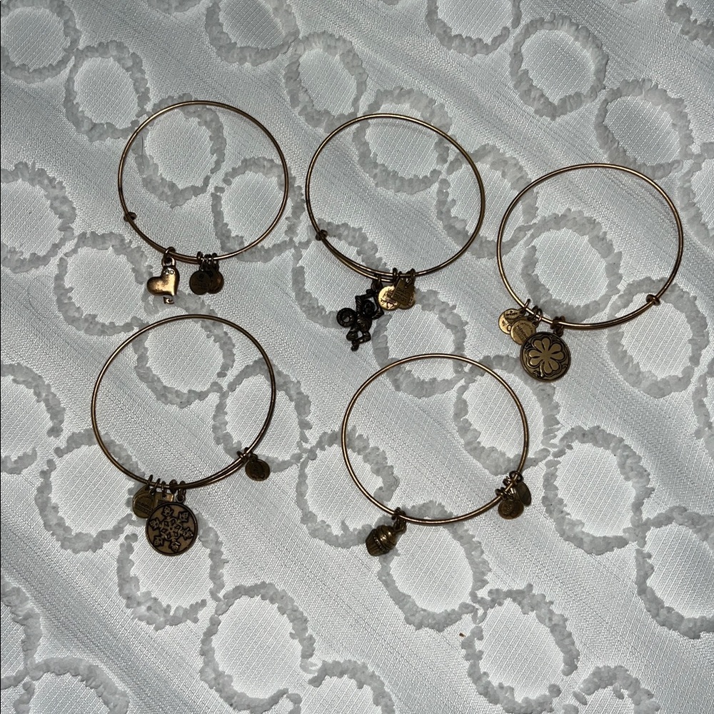 Alex and Ani Gold Charm Bangle Bundle